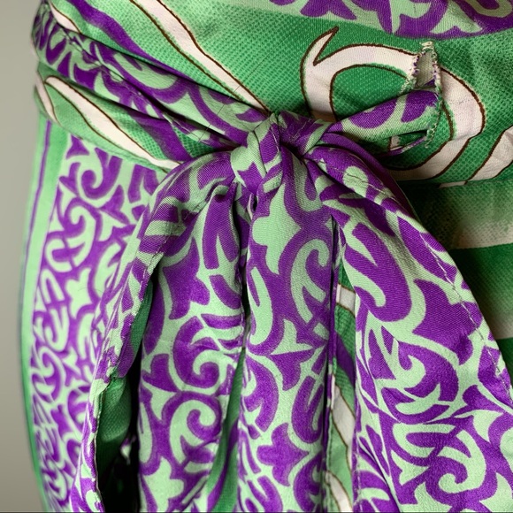 KARIZA Designs Wrap Skirt Green Purple OSFM NWT - Picture 5 of 8